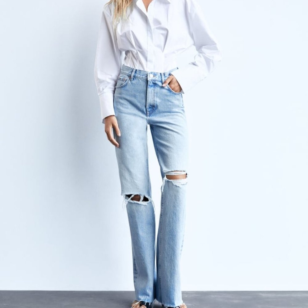 Zara WIDE LEG HI RISE JEANS